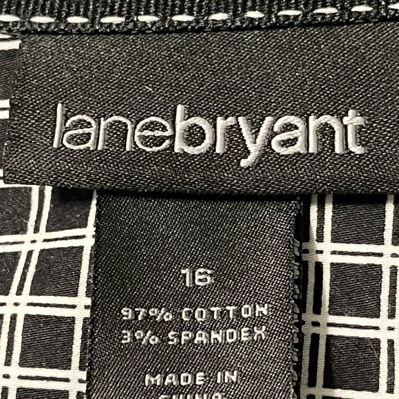 Lane Bryant Button Down Blouse Size 16 Black White - Picture 8 of 8